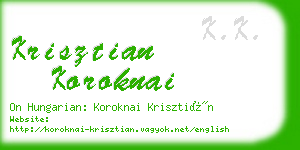 krisztian koroknai business card